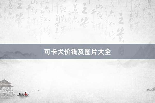可卡犬价钱及图片大全